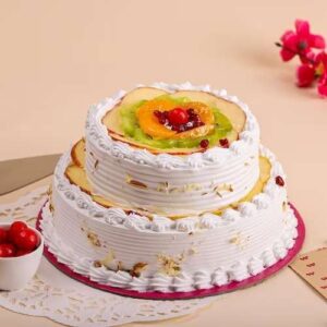 Send Gifts to Jalandhar 23 Two Tier Vanilla Fruit Cake