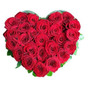 Send Flowers to Hoshiarpur 4 Stunning Heart Shaped Arrangement of Red Roses