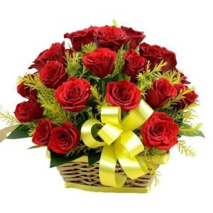 Send Flowers to Hoshiarpur 16 Incredible Red Roses Basket