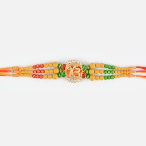 Sandalwood Rakhi with Golden Onkar