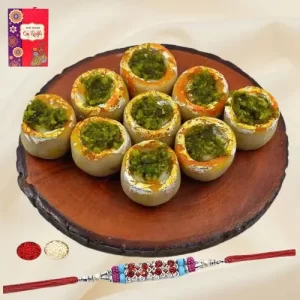 Ethnic Rakhi with Haldiram Kaju Pista Meetha