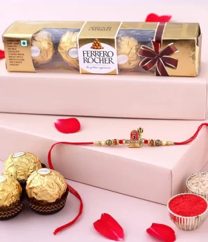 DESIGNER SHIVLING RAKHI WITH FERRERO ROCHER LOVE