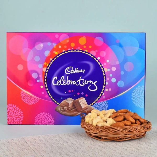 Dry Fruits Basket N Cadbury Celebrations 1 Dry Fruits Basket N Cadbury Celebrations