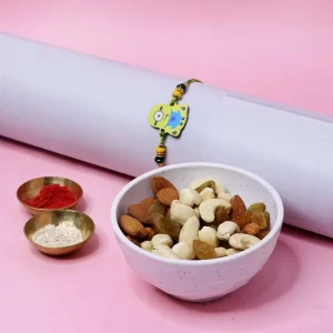 Minion Rakhi with Dryfruits