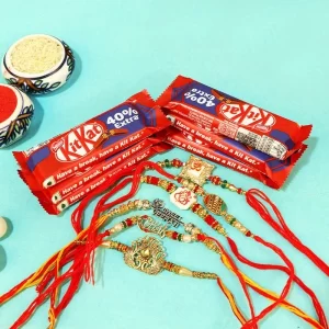 6 KitKat Chocolates and Rakhi sets