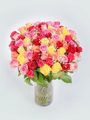 Home 8 Mixed Roses And Gypsophila